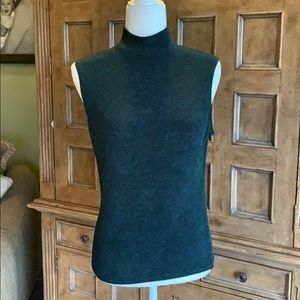 Hunter green mock sleeveless turtleneck